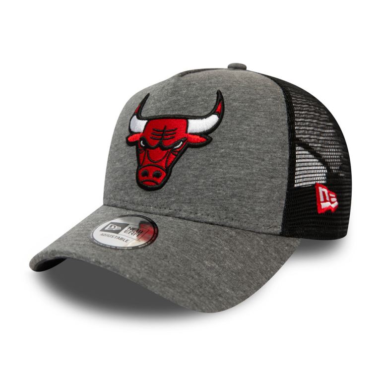 Gorras New Era Nba Grises - Chicago Bulls Jersey Essential A-Frame Trucker 78241AVOZ